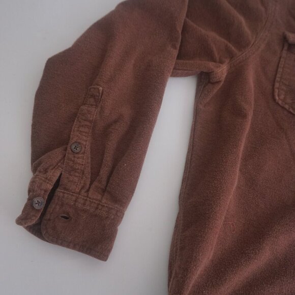 Vintage Eddie Bauer Brown Hunting Outdoors 100% Cotton Button Down Shirt Large - Picture 8 of 11